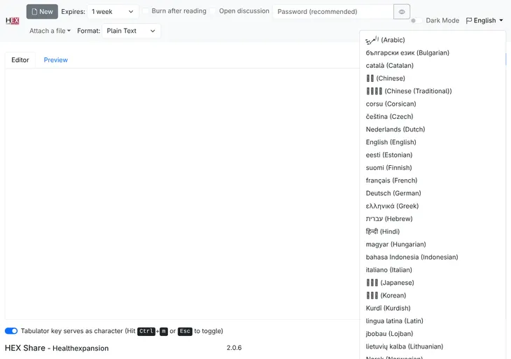 Volba jazyka v menu